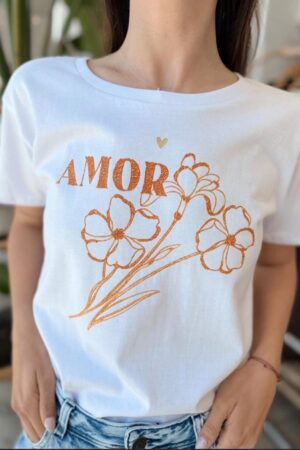 Remera M/CORTAS - AMOR (FLORES)