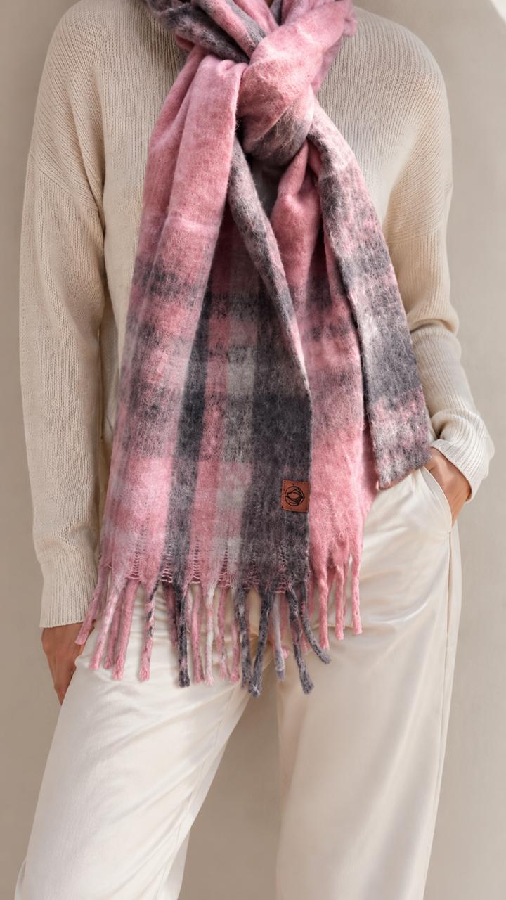 Pashmina Nube Rosa/gris